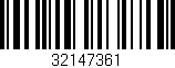 Código de barras (EAN, GTIN, SKU, ISBN): '32147361'