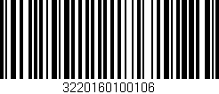 Código de barras (EAN, GTIN, SKU, ISBN): '3220160100106'