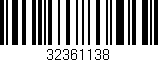 Código de barras (EAN, GTIN, SKU, ISBN): '32361138'