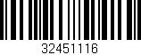 Código de barras (EAN, GTIN, SKU, ISBN): '32451116'
