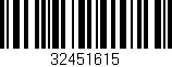 Código de barras (EAN, GTIN, SKU, ISBN): '32451615'