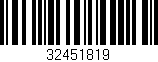 Código de barras (EAN, GTIN, SKU, ISBN): '32451819'