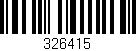 Código de barras (EAN, GTIN, SKU, ISBN): '326415'