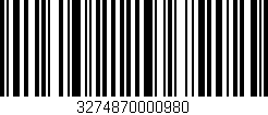 Código de barras (EAN, GTIN, SKU, ISBN): '3274870000980'