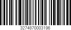 Código de barras (EAN, GTIN, SKU, ISBN): '3274870003196'