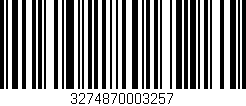 Código de barras (EAN, GTIN, SKU, ISBN): '3274870003257'