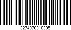 Código de barras (EAN, GTIN, SKU, ISBN): '3274870010385'