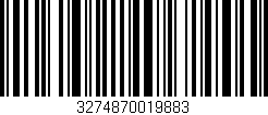 Código de barras (EAN, GTIN, SKU, ISBN): '3274870019883'