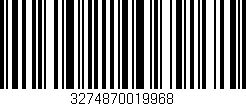 Código de barras (EAN, GTIN, SKU, ISBN): '3274870019968'