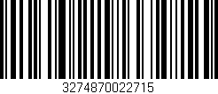 Código de barras (EAN, GTIN, SKU, ISBN): '3274870022715'