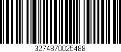 Código de barras (EAN, GTIN, SKU, ISBN): '3274870025488'