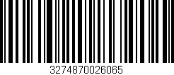 Código de barras (EAN, GTIN, SKU, ISBN): '3274870026065'
