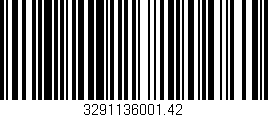 Código de barras (EAN, GTIN, SKU, ISBN): '3291136001.42'