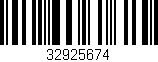 Código de barras (EAN, GTIN, SKU, ISBN): '32925674'