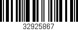 Código de barras (EAN, GTIN, SKU, ISBN): '32925867'