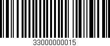 Código de barras (EAN, GTIN, SKU, ISBN): '33000000015'