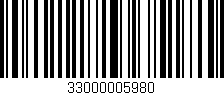 Código de barras (EAN, GTIN, SKU, ISBN): '33000005980'