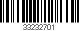 Código de barras (EAN, GTIN, SKU, ISBN): '33232701'