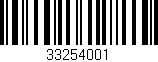 Código de barras (EAN, GTIN, SKU, ISBN): '33254001'