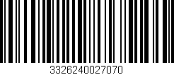Código de barras (EAN, GTIN, SKU, ISBN): '3326240027070'