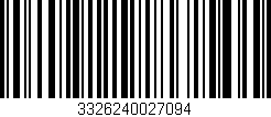 Código de barras (EAN, GTIN, SKU, ISBN): '3326240027094'