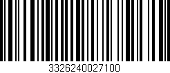 Código de barras (EAN, GTIN, SKU, ISBN): '3326240027100'