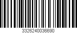 Código de barras (EAN, GTIN, SKU, ISBN): '3326240036690'