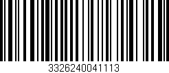 Código de barras (EAN, GTIN, SKU, ISBN): '3326240041113'
