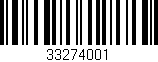 Código de barras (EAN, GTIN, SKU, ISBN): '33274001'