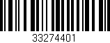 Código de barras (EAN, GTIN, SKU, ISBN): '33274401'