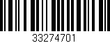 Código de barras (EAN, GTIN, SKU, ISBN): '33274701'
