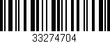 Código de barras (EAN, GTIN, SKU, ISBN): '33274704'
