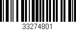 Código de barras (EAN, GTIN, SKU, ISBN): '33274801'