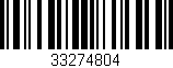 Código de barras (EAN, GTIN, SKU, ISBN): '33274804'