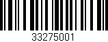 Código de barras (EAN, GTIN, SKU, ISBN): '33275001'