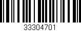 Código de barras (EAN, GTIN, SKU, ISBN): '33304701'