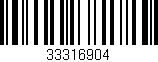 Código de barras (EAN, GTIN, SKU, ISBN): '33316904'