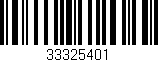 Código de barras (EAN, GTIN, SKU, ISBN): '33325401'
