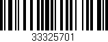 Código de barras (EAN, GTIN, SKU, ISBN): '33325701'