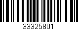 Código de barras (EAN, GTIN, SKU, ISBN): '33325801'