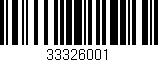 Código de barras (EAN, GTIN, SKU, ISBN): '33326001'