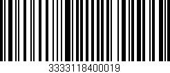Código de barras (EAN, GTIN, SKU, ISBN): '3333118400019'