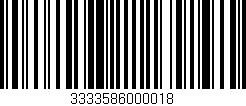 Código de barras (EAN, GTIN, SKU, ISBN): '3333586000018'