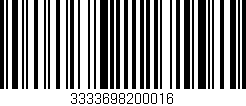 Código de barras (EAN, GTIN, SKU, ISBN): '3333698200016'