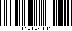 Código de barras (EAN, GTIN, SKU, ISBN): '3334084700011'