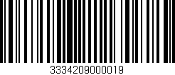 Código de barras (EAN, GTIN, SKU, ISBN): '3334209000019'