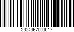 Código de barras (EAN, GTIN, SKU, ISBN): '3334867000017'