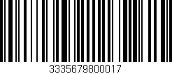 Código de barras (EAN, GTIN, SKU, ISBN): '3335679800017'