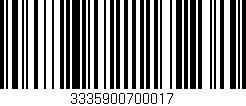 Código de barras (EAN, GTIN, SKU, ISBN): '3335900700017'
