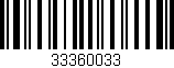 Código de barras (EAN, GTIN, SKU, ISBN): '33360033'